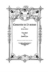 Marcello - Oboe Concerto in D minor for piano solo