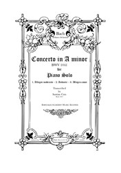 Bach - Piano Concerto in A minor - Piano Version