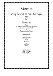 Mozart – Complete String quartet No.7 in E flat Major for piano solo