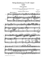 Mozart - Hunt Quartet No.17 in B flat major - Flute and piano