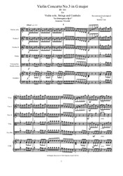 Vivaldi - Violin Concerto No.3 in G major for Violin solo, Strings and Cembalo