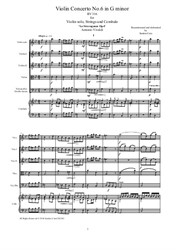 Vivaldi - Violin Concerto No.6 in G minor for Violin solo, Strings and Cembalo