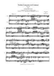 Vivaldi - Concerto in G minor for Violin and Piano
