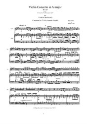 Vivaldi - Violin Concerto in A major for Violin and piano