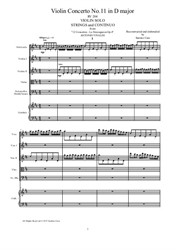 Vivaldi - Concerto No.11 in D major for Violin solo, Strings and continuo