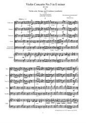 Vivaldi - Concerto No.5 in E minor for Violin, Strings and Continuo