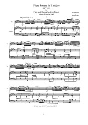 Bach - Flute Sonata in E major for Flute and Harpsichord or Piano