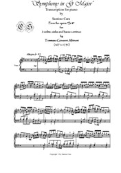 Sinfonia in G major, transcription for piano