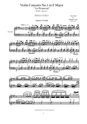 Vivaldi - Violin Concerto No.1 in E Major 'La primavera' - Piano solo