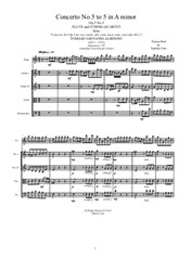 Albinoni - Concerto No.5 in A minor for Flute and String Quartet