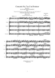 Albinoni - Concerto No.7 in D minor for Flute and String Quartet