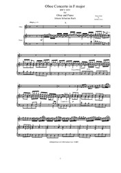 Bach - Oboe Concerto in F major for Oboe and Piano - Score and part