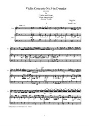Vivaldi - Violin Concerto in D major for Violin and Piano