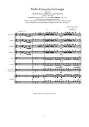 Vivaldi - Violin Concerto in G major for Violin solo, Strings and Continuo