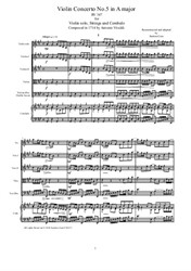 Vivaldi - Violin Concerto No.5 in A major for Violin solo, Strings and Cembalo