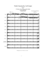 Vivaldi - Violin Concerto No.1 in D major for 4 Violins, Cello, Strings and Cembalo