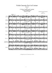 Vivaldi - Violin Concerto No.4 in E minor for 4 Violins, Strings and Cembalo