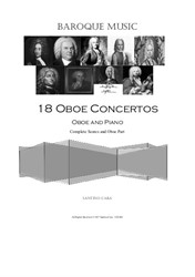 18 Oboe Concertos various composers, for Oboe and Piano - Scores and Oboe Part