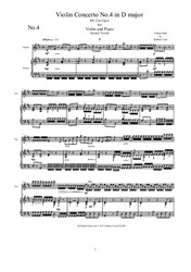 Vivaldi - Violin Concerto No.4 in D major for Violin and Piano