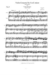 Vivaldi - Violin Concerto No.5 in E minor for Violin and Piano