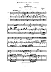 Vivaldi - Violin Concerto No.9 in D minor for Violin and Piano