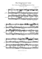 Handel - Oboe Sonata No.8 in C minor for Oboe, Continuo and Harpsichord or Piano