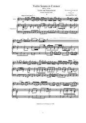 Bach - Violin Sonata in E minor for Violin and Harpsichord or Piano