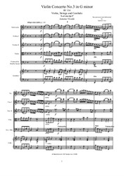 Vivaldi - Violin Concerto No.3 in G minor for Violin, Strings and Cembalo