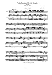 Vivaldi - Violin Concerto No.6 in A major for Violin and Piano
