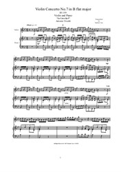 Vivaldi - Violin Concerto No.7 in B flat for Violin and Piano