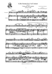 Vivaldi - Cello Sonata No.5 in E minor for Cello and Cembalo (or Piano)