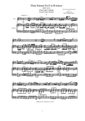 Handel - Flute Sonata No.9 in B minor for Flute and Cembalo (or Piano)