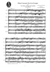 Albinoni - Oboe Concerto No.6 in G major for Two Oboes, Strings and Cembalo