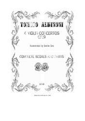 Albinoni - Four Violin Concertos for Violin, Strings and Cembalo - Scores and Parts