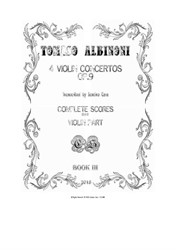 Albinoni - Four Concertos for Violin and Cembalo (or Piano) - Scores and Part