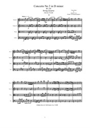 Vivaldi - Concerto No.2 in D minor for String Quartet - Score and Parts