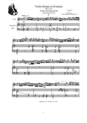 Bach - Violin Sonata in D minor for Violin and Harpsichord (or Piano)