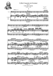 Vivaldi - Cello Concerto in G minor for Cello and Cembalo (or Piano)