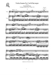 Mozart - Violin Sonata No.5 in B flat major for Violin and Piano - Score and Part