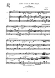 Mozart - Violin Sonata in E flat major for Violin and Piano - Score and Part