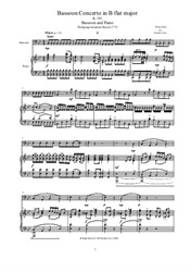 Mozart - Bassoon Concerto in B flat major for Bassoon and Piano - Score and Part