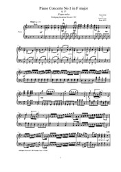 Mozart - Piano Concerto No.1 in F major for Piano version