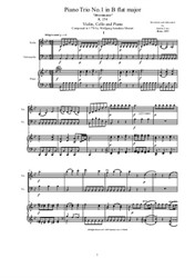 Mozart - Piano Trio No.1 in B flat (Divertimento) for Violin, Cello and Piano - Score and Parts