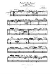 Bach - Partita No.2 in D minor for Harpsichord or Piano