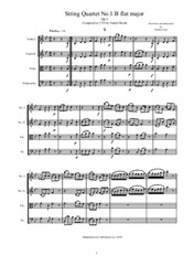 Haydn - String Quartet No.1 in B flat major - Complete Score and Parts