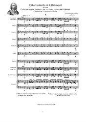 Vivaldi - Cello Concerto in E flat for Cello, Strings (with Winds) and Cembalo