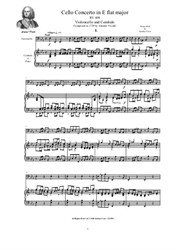 Vivaldi - Cello Concerto in E flat for Cello and Cembalo (or Piano)
