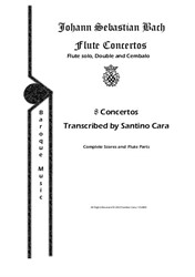 Eight Bach's Flute Concertos for Solo, Double and Cembalo - Scores and Parts