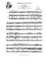 Beethoven - Quartet No.1 in F major for Flute and Piano - Score and Part