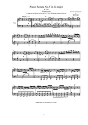 Mozart - Piano Sonata No.5 in G major - Complete score